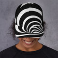 Black And White Optical Illusion Print Baseball Cap