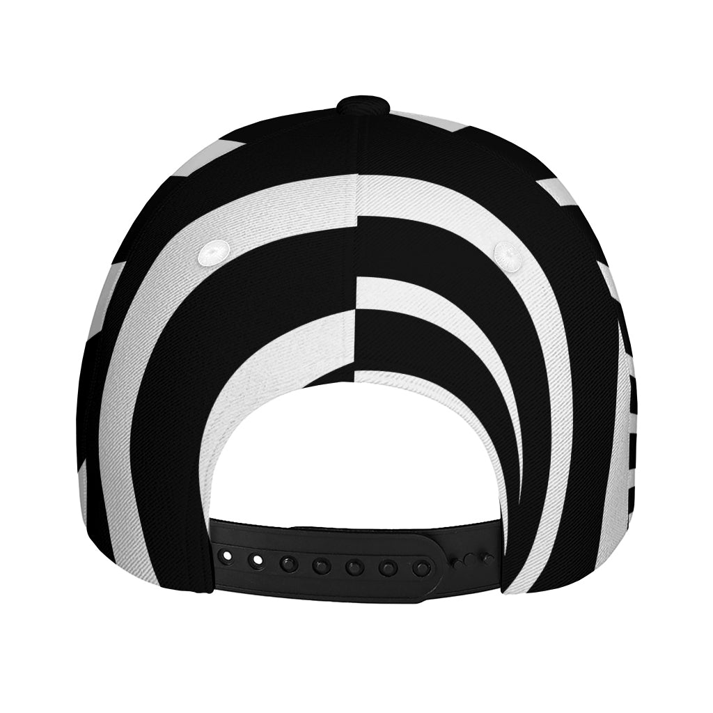 Black And White Optical Illusion Print Baseball Cap