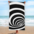 Black And White Optical Illusion Print Beach Towel