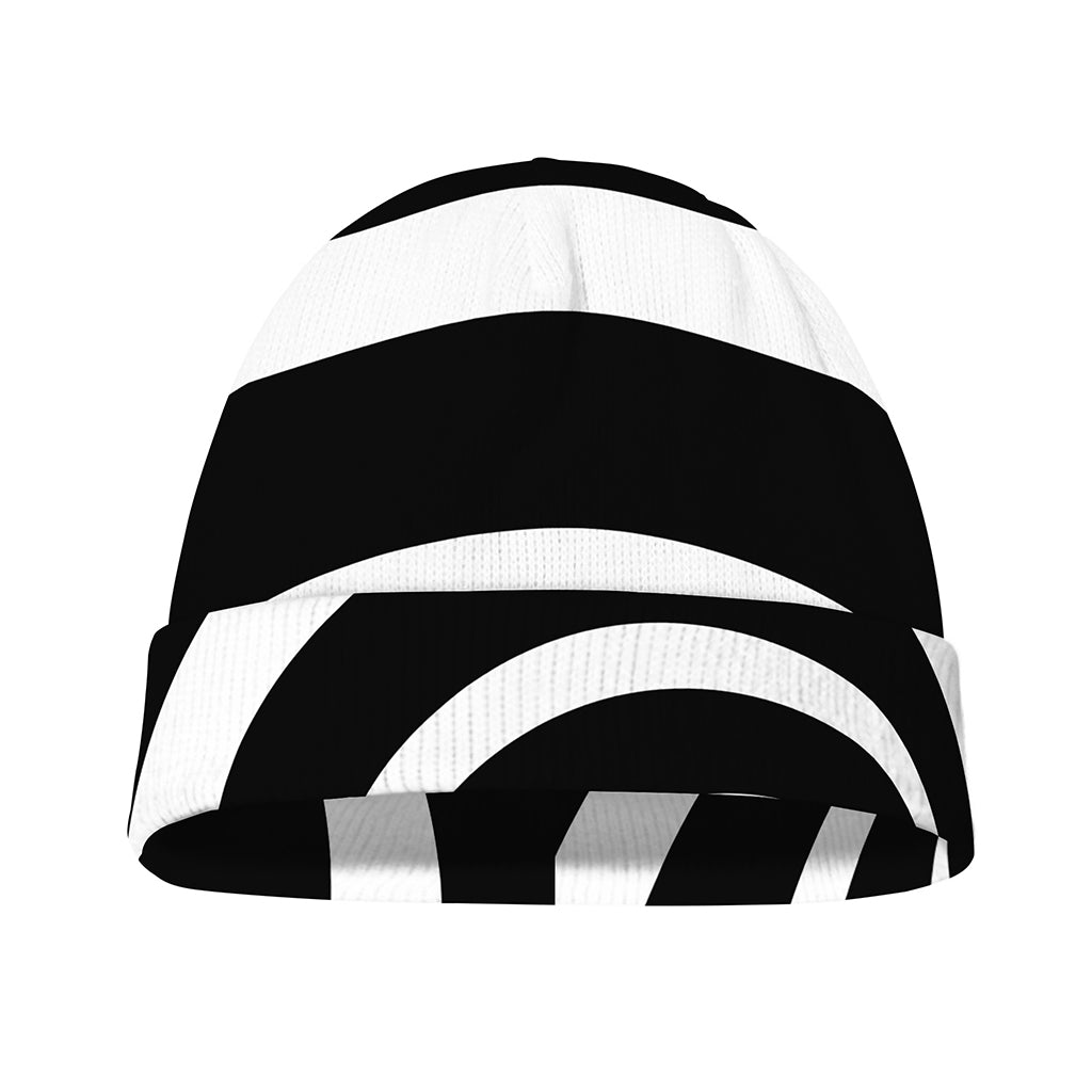 Black And White Optical Illusion Print Beanie