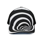 Black And White Optical Illusion Print Black Mesh Trucker Cap