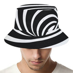 Black And White Optical Illusion Print Bucket Hat