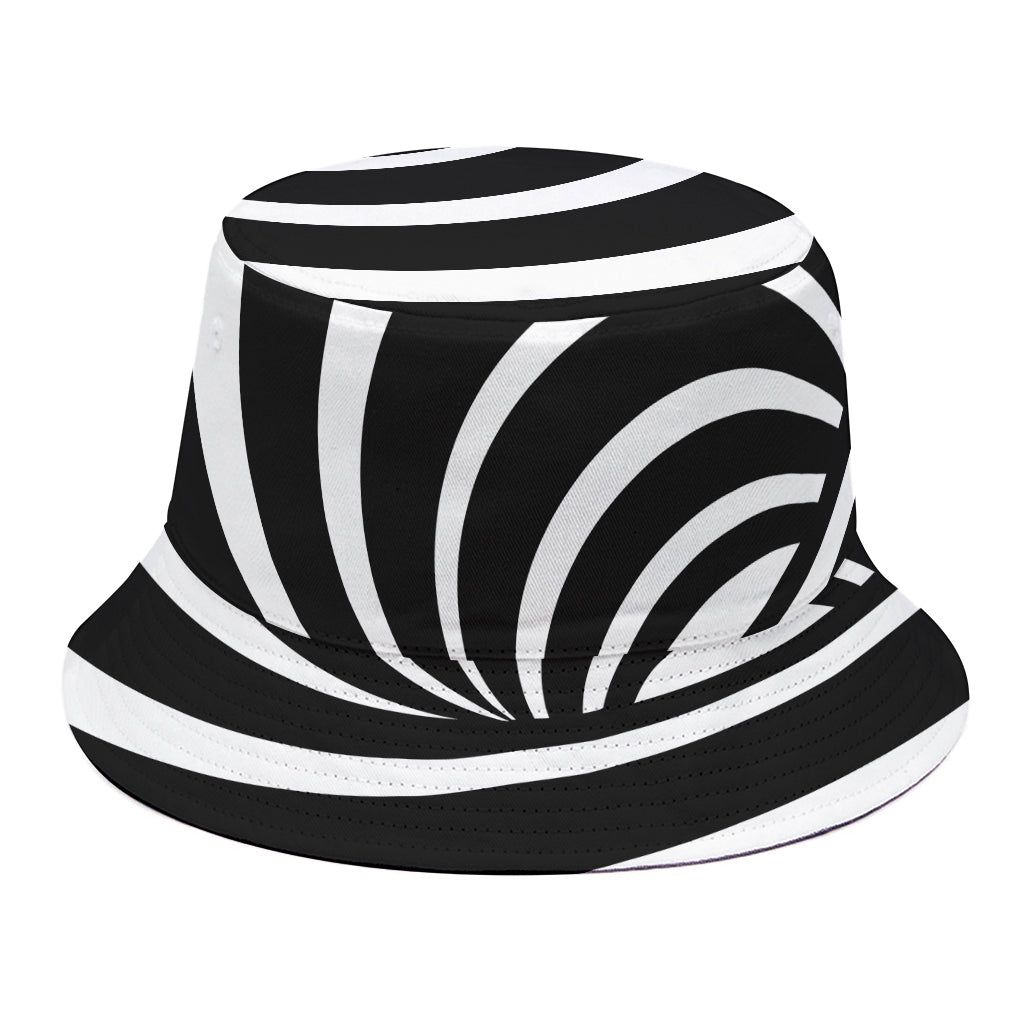 Black And White Optical Illusion Print Bucket Hat