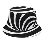 Black And White Optical Illusion Print Bucket Hat