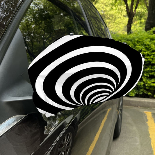 Black And White Optical Illusion Print Car Side Mirror Covers