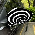 Black And White Optical Illusion Print Car Side Mirror Covers