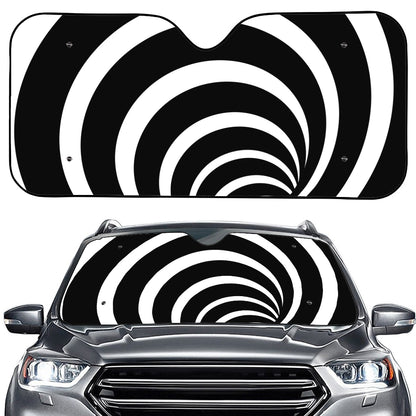 Black And White Optical Illusion Print Car Windshield Sun Shade
