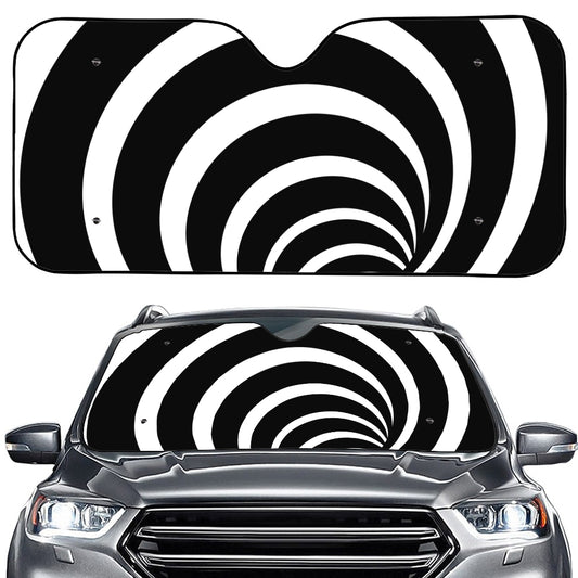 Black And White Optical Illusion Print Car Windshield Sun Shade