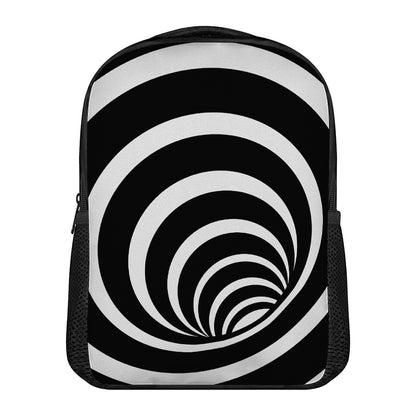Black And White Optical Illusion Print Casual Backpack