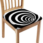 Black And White Optical Illusion Print Chair Cushion Cover