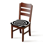 Black And White Optical Illusion Print Chair Cushion Cover