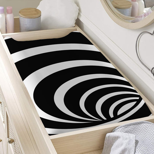 Black And White Optical Illusion Print Changing Pad Cover