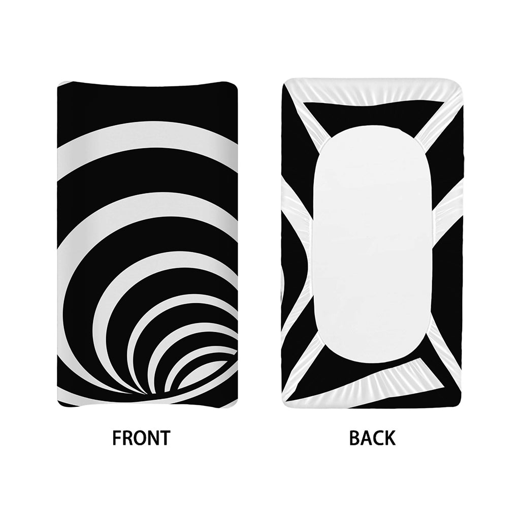 Black And White Optical Illusion Print Changing Pad Cover