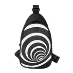 Black And White Optical Illusion Print Chest Bag