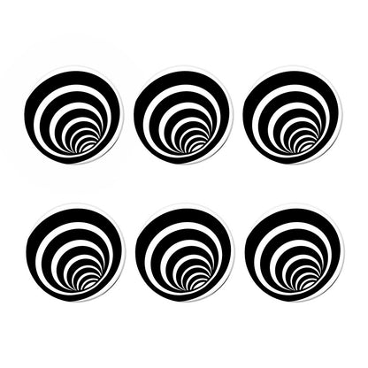 Black And White Optical Illusion Print Coaster Set