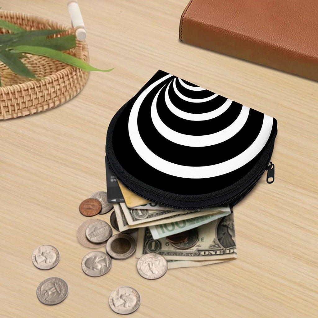 Black And White Optical Illusion Print Coin Purse