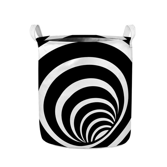 Black And White Optical Illusion Print Collapsible Laundry Basket