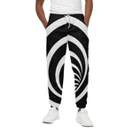 Black And White Optical Illusion Print Cotton Pants