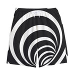 Black And White Optical Illusion Print Cotton Shorts