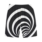 Black And White Optical Illusion Print Cotton Shorts