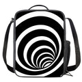 Black And White Optical Illusion Print Crossbody Lunch Bag