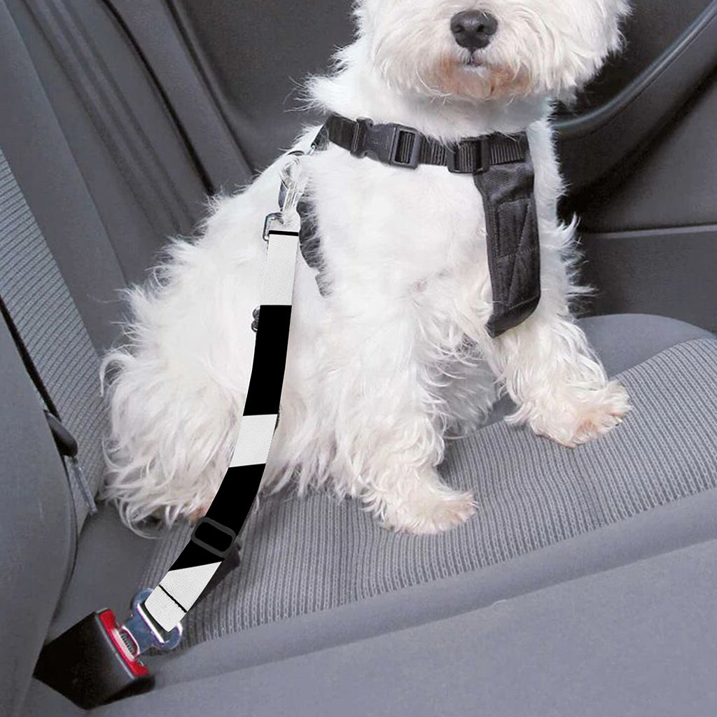 Black And White Optical Illusion Print Dog Seat Belt