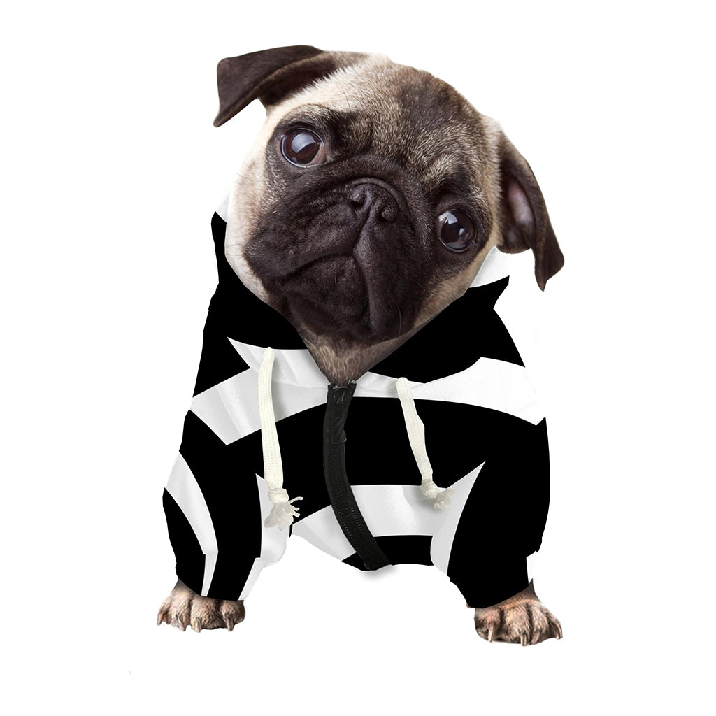Black And White Optical Illusion Print Dog Zip Up Hoodie