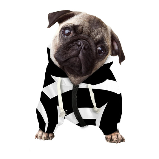 Black And White Optical Illusion Print Dog Zip Up Hoodie