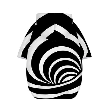 Black And White Optical Illusion Print Dog Zip Up Hoodie
