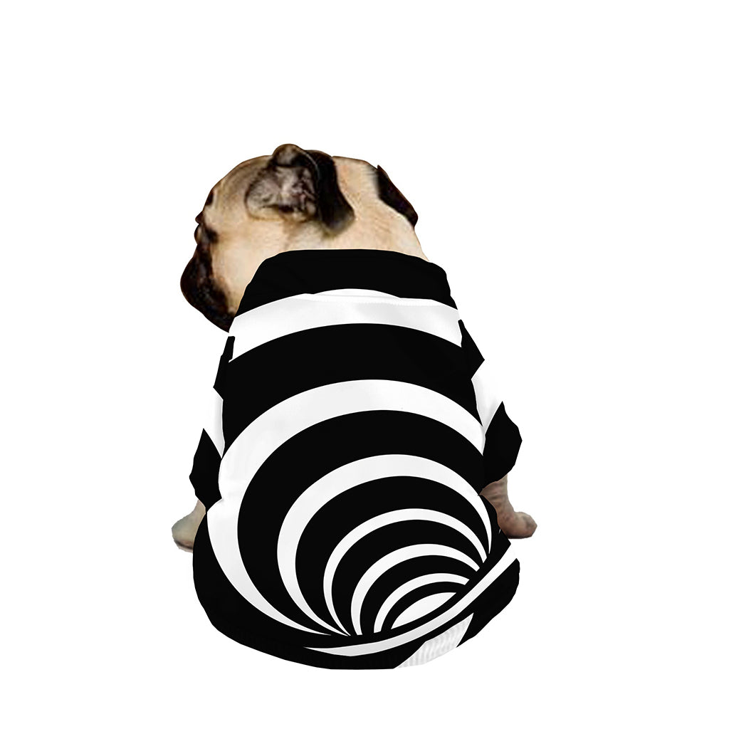 Black And White Optical Illusion Print Dog Zip Up Jacket