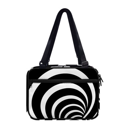 Black And White Optical Illusion Print Double Strap Bible Bag