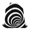 Black And White Optical Illusion Print Drawstring Bag