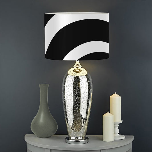 Black And White Optical Illusion Print Drum Lamp Shade