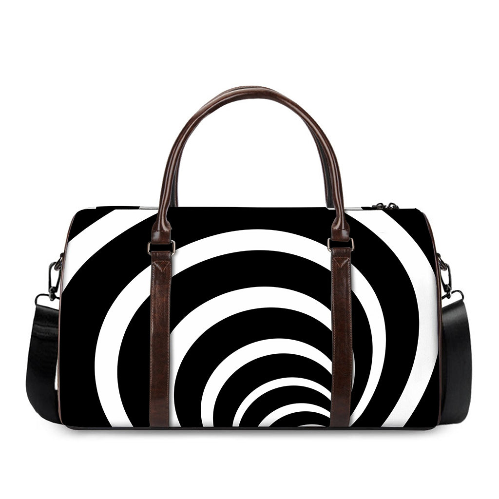 Black And White Optical Illusion Print Duffle Bag