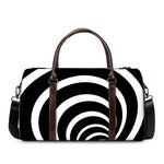 Black And White Optical Illusion Print Duffle Bag