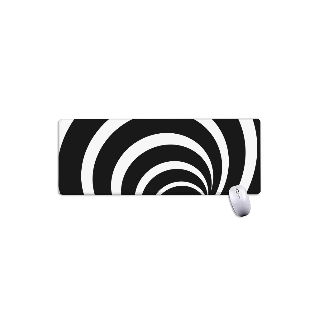 Black And White Optical Illusion Print Extended Mouse Pad