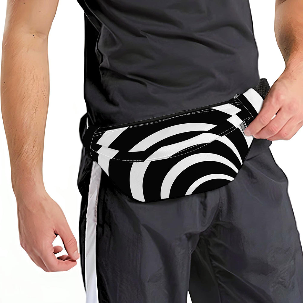 Black And White Optical Illusion Print Fanny Pack