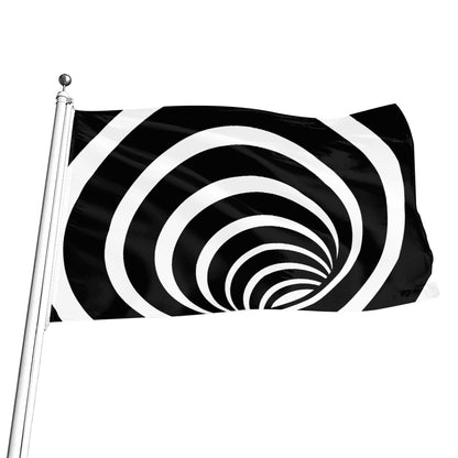Black And White Optical Illusion Print Flag