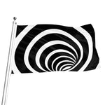 Black And White Optical Illusion Print Flag