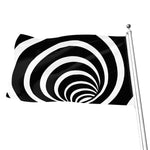 Black And White Optical Illusion Print Flag