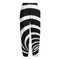 Black And White Optical Illusion Print Fleece Lined Knit Pants