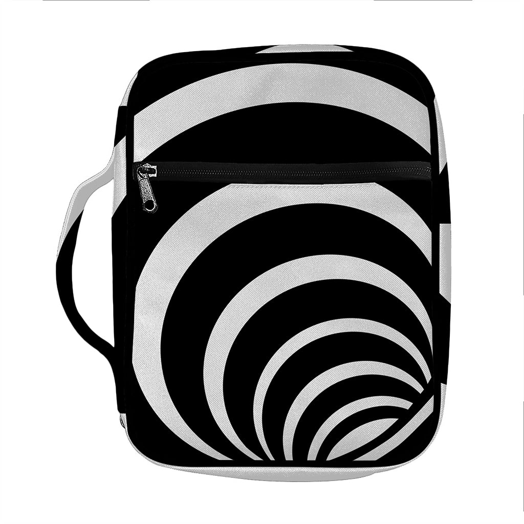 Black And White Optical Illusion Print Front Pocket Bible Bag