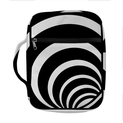 Black And White Optical Illusion Print Front Pocket Bible Bag