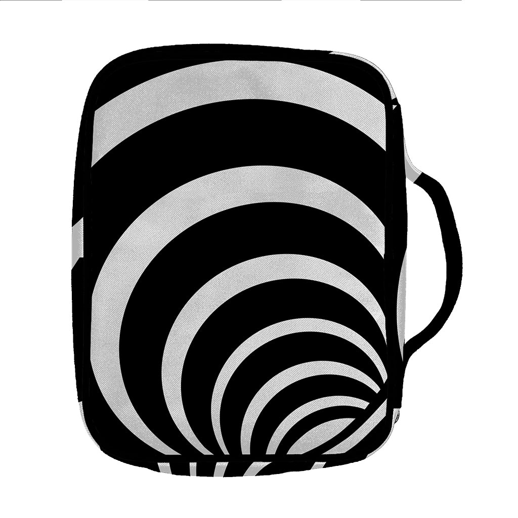 Black And White Optical Illusion Print Front Pocket Bible Bag