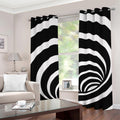 Black And White Optical Illusion Print Grommet Curtains