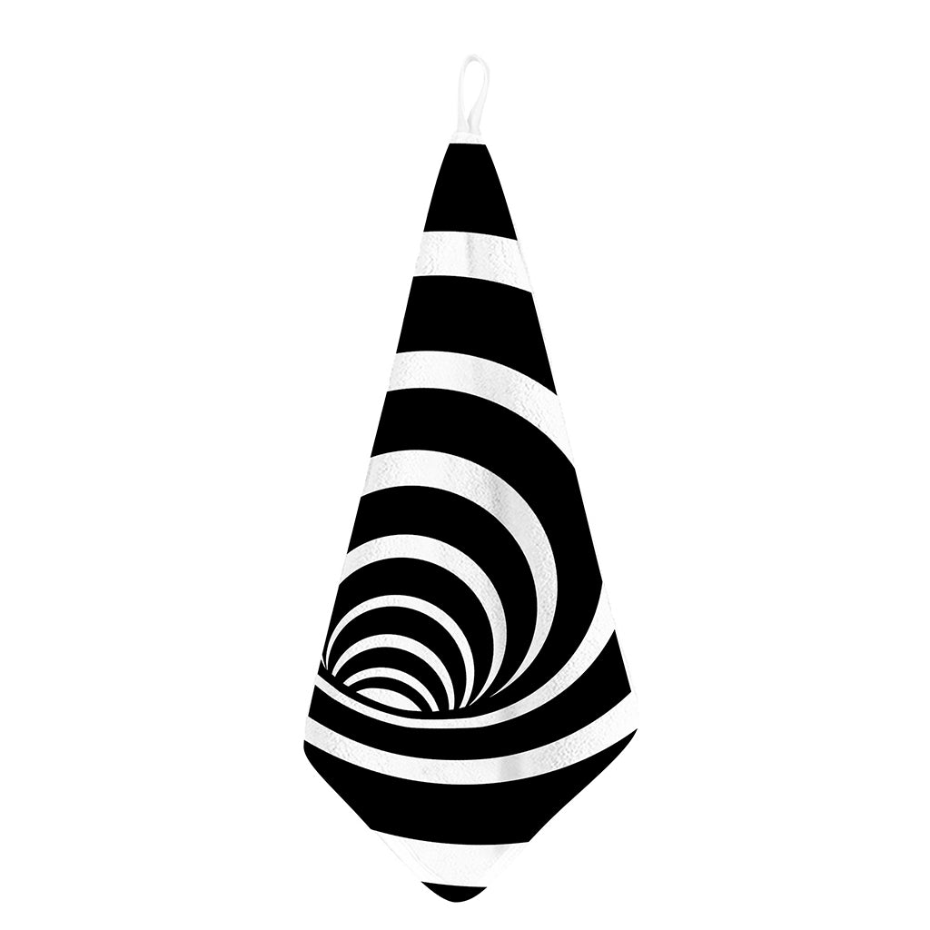 Black And White Optical Illusion Print Hand Towel
