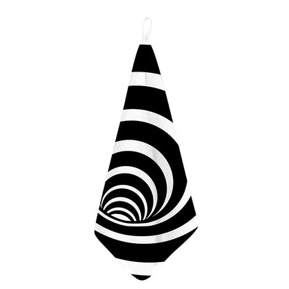 Black And White Optical Illusion Print Hand Towel