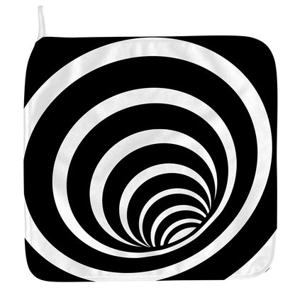 Black And White Optical Illusion Print Hand Towel