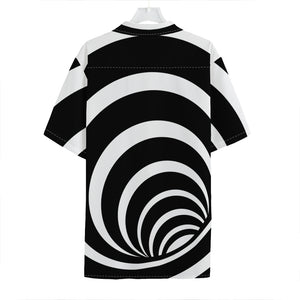 Black And White Optical Illusion Print Hawaiian Shirt