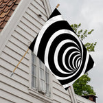 Black And White Optical Illusion Print House Flag